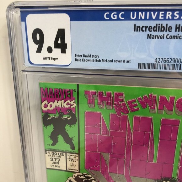 Marvel Comics INCREDIBLE HULK #377 CGC 9.4 NM 1st Professor Smart Hulk Key Issue - Picture 2 of 10